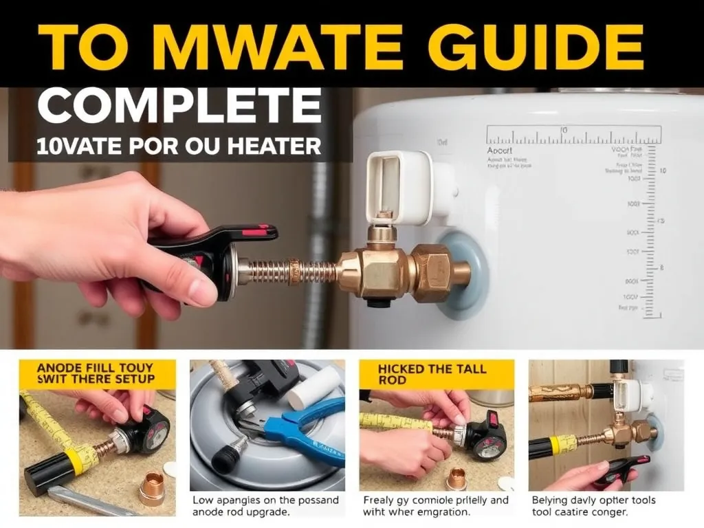 Professional Anode rod upgrade setup with proper tools and equipment